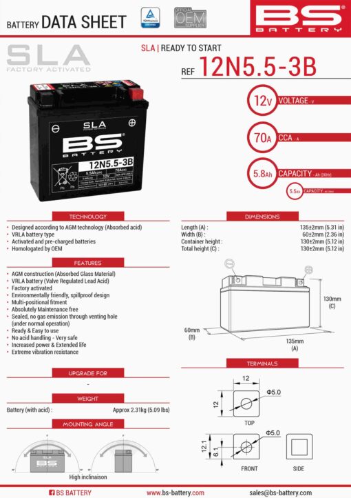 bs akumulator 12n5 5 3b fa 12n5 5 3b 12v 5 5ah