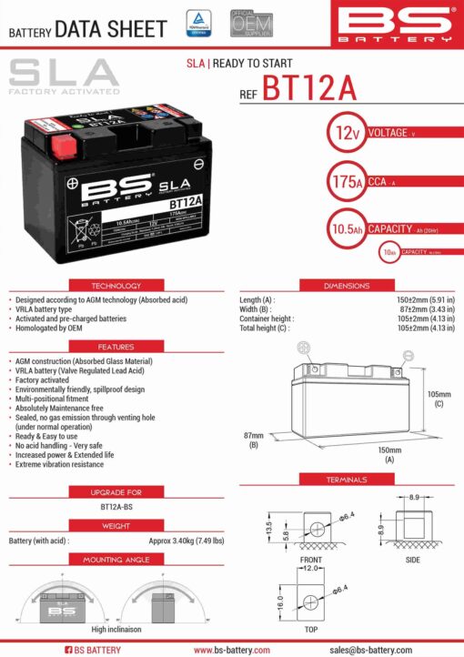 bs akumulator bt12a fa yt12a bs yt12a