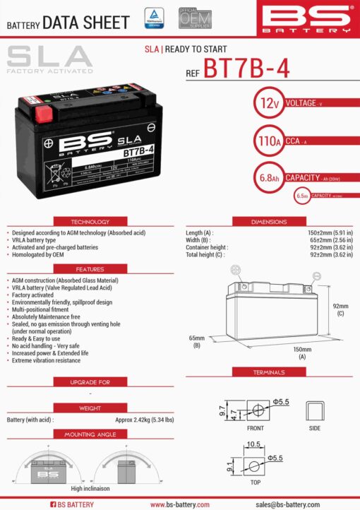 bs akumulator bt7b 4 fa yt7b4 12v 6 5ah 148x64 1