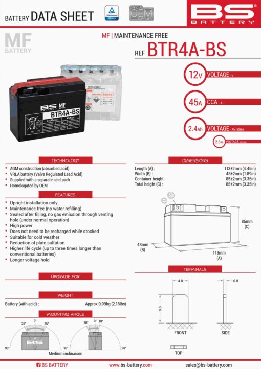 bs akumulator btr4a bs ytr4a bs 12v 2 3ah 113x38 1