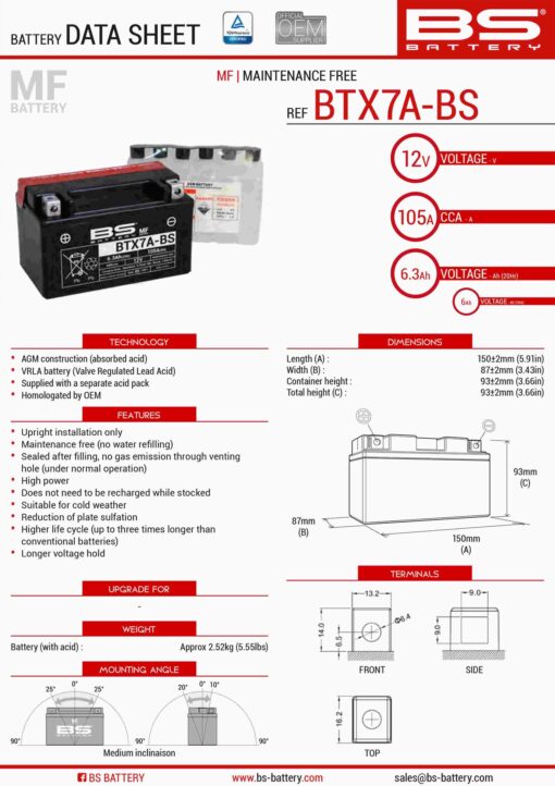 bs akumulator btx7a bs ytx7a bs 12v 6ah