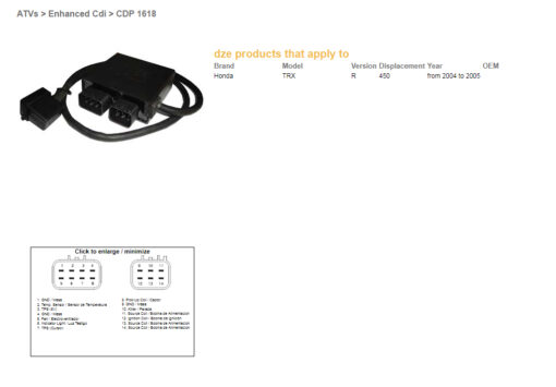 dze modul zaplonu cdi honda trx 450r 04 05