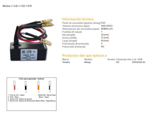 dze modul zaplonu cdi yamaha beluga 125 2ym 82305