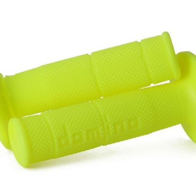 DOMINO MANETKI (GRIPY) OFF ROAD JEDNOSKŁADNIKOWE ULTRA SOFT (22+25MM, DŁ.120/123MM) BEZ OTWORU KOLOR ŻÓŁTY FLUO - widok alternatywny