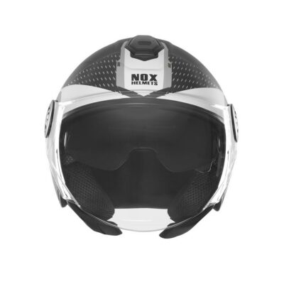 NOX KASK OTWARTY JET Z BLENDĄ N182 ROUND KOLOR CZARNY MAT/SREBRNY ROZMIAR M - widok alternatywny