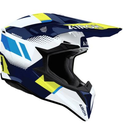 AIROH KASK CROSS / ENDURO / ATV / QUAD WRAAAP VISION KOLOR ŻÓŁTY FLUO/NIEBIESKI/BIAŁY ROZMIAR M - widok alternatywny