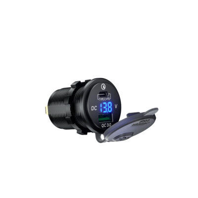 BIKETEC PRO GNIAZDO MOTOCYKLOWE USB 3.0 QC USB-C/USB-A Z WOLTOMIERZEM (EL) - widok alternatywny