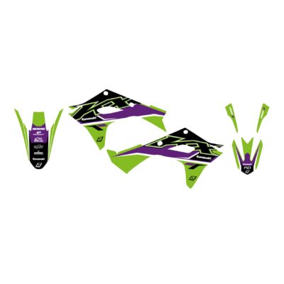 BLACKBIRD KOMPLET NAKLEJEK (OKLEIN) KAWASAKI KX 250F '25; KX 450F '24-'25 DREAM 5 KOLOR ZIELONY CZARNY - widok alternatywny