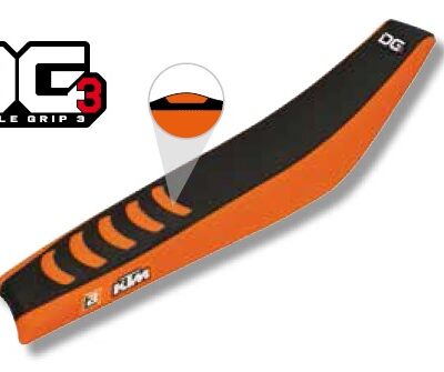 BLACKBIRD POKROWIEC / POSZYCIE NA SIEDZENIE KTM SX/SXF '98-'06, EXC/EXCF '98-'07 (SX ALL MODELS '98-'06) (EXC ALL MODELS '98-'07) DOUBLE GRIP 3 KOLOR CZARNY POMARAŃCZOWY - widok alternatywny