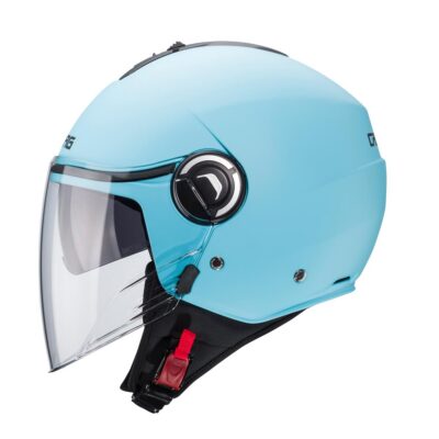 CABERG KASK OTWARTY JET Z BLENDĄ MODEL RIVIERA V4X SOLID KOLOR JASNY NIEBIESKI MAT ROZMIAR L - widok alternatywny