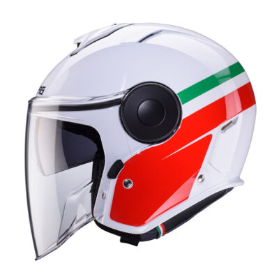 CABERG KASK OTWARTY JET Z BLENDĄ MODEL SOHO ZEPHYR KOLOR BIAŁY/ZIELONY/CZERWONY ROZMIAR M - widok alternatywny