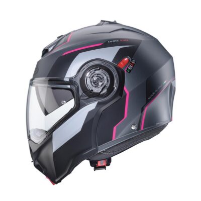 CABERG KASK SZCZĘKOWY FLIP-UP MODEL DUKE EVO MOVE KOLOR SZARY MAT/CZARNY/FUKSJA (INTENSYWNY ODCIEŃ RÓŻOWEGO) ROZMIAR XS (PINLOCK W ZESTAWIE) - widok alternatywny