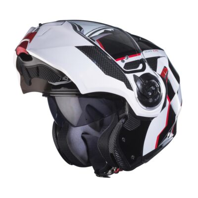 CABERG PROMOCJA KASK SZCZĘKOWY FLIP-UP MODEL DUKE EVO MOVE KOLOR CZARNY/BIAŁY/CZERWONY ROZMIAR XL (PINLOCK W ZESTAWIE) - widok alternatywny