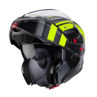 CABERG PROMOCJA KASK SZCZĘKOWY FLIP-UP MODEL HORUS X ROAD KOLOR SZARY MAT/CZARNY/ŻÓŁTY FLUO ROZMIAR L (PINLOCK W ZESTAWIE) - widok alternatywny