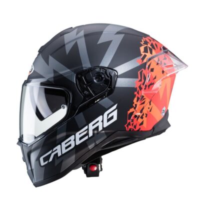 CABERG WYPRZEDAŻ KASK INTEGRALNY Z BLENDĄ MODEL DRIFT EVO STORM MATT BLACK/RED FLUO/ORANGE FLUO KOLOR CZARNY MAT CZERWONY FLUO/POMARAŃCZOWY FLUO ROZMIAR S (PINLOCK W ZESTAWIE) - widok alternatywny