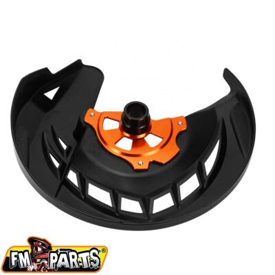 FM-PARTS OSŁONA TARCZY HAMULCOWEJ PRZÓD KTM '15-'23 KOLOR CZARNO POMARZŃCZOWY (OŚKA 22MM) - widok alternatywny