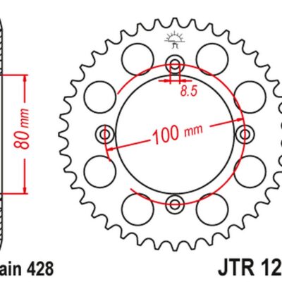 JT ZĘBATKA TYLNA 4351 46 HONDA CRF 125F '14-'21 (JTR1204.46) (ŁAŃC. 428) - widok alternatywny