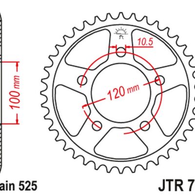 JT ZĘBATKA TYLNA 4363 43 APRILIA RSV 1000 MILLE R/SL/SP '98-'03 (+1) (JTR702.43) (ŁAŃC. 525) - widok alternatywny