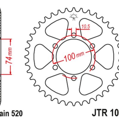JT ZĘBATKA TYLNA 4540 46 HYOSUNG GV 250 '04-'15 (JTR1073.46) (ŁAŃC. 520) - widok alternatywny