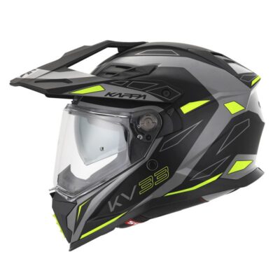 KAPPA KASK KV33 GRAPHIC WIZZARD ENDURO DUAL OFF ROAD Z SZYBĄ I BLENDĄ KOLOR CZARNY SZARY ŻÓŁTY FLUO MATT ROZMIAR 56 / S (HOMOLOGACJA ECE 22R06) - widok alternatywny