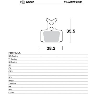 MOTO-MASTER WYPRZEDAŻ BIKE PRO KLOCKI HAMULCOWE ROWEROWE ORGANICZNE SPORT PASUJE DO FORMULA CURA, RO RACING, T1 RACING, R1 RACING, R1, C1, CR3, T1, RO, MEGA, THE ONE, RX, RR1 - widok alternatywny