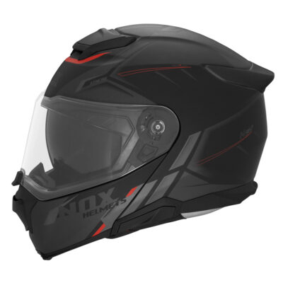 NOX PROMOCJA KASK SZCZĘKOWY (FLIP-UP) Z BLENDĄ N967 SYNCHRO KOLOR CZARNY/CZERWONY/SZARY MAT ROZMIAR S - widok alternatywny