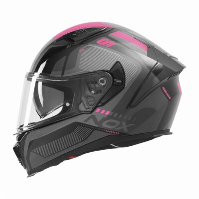 NOX KASK INTEGRALNY (FULL FACE) Z BLENDĄ N402 MENTOR KOLOR CZARNY/RÓŻOWY ROZMIAR XS - widok alternatywny