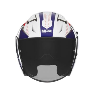 NOX PROMOCJA KASK OTWARTY JET Z BLENDĄ N130 MYST KOLOR BIAŁY/NIEBIESKI/CZERWONY ROZMIAR XL - widok alternatywny