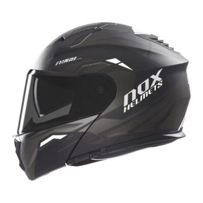 NOX PROMOCJA KASK SZCZĘKOWY (FLIP-UP) Z BLENDĄ N968 ULTRA KOLOR CZARNY/BIAŁY MAT ROZMIAR XL - widok alternatywny