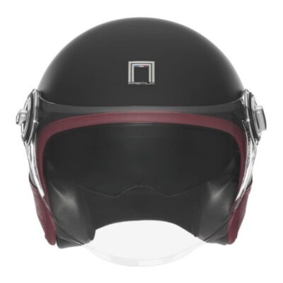NOX PREMIUM KASK OTWARTY JET HERITAGE LEATHER KOLOR CZARNY MAT/CZERWONY ROZMIAR S - widok alternatywny