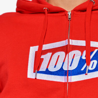 100 PROCENT BLUZA NA ZAMEK OFFICIAL ZIP HOODIE FLEECE RED KOLOR CZERWONY ROZMIAR XL - widok alternatywny
