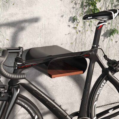 BIKETEC WIESZAK ŚCIENNY NA ROWER (WALL BIKE RACK) KOLOR CZARNY Z PÓŁKĄ - widok alternatywny
