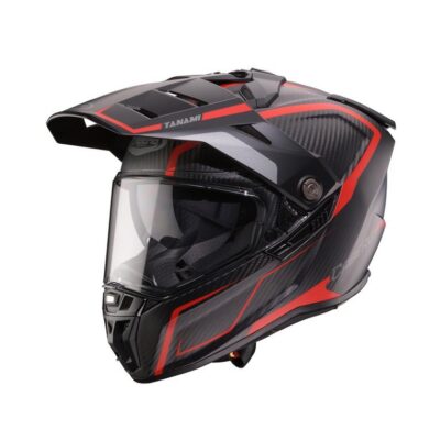 CABERG 2026 KASK OFFROAD / TRAIL / ADVENTURE DUOSPORT (DUAL) TANAMI CARBON GRAVITY KOLOR CZERWONY/SZARY ROZMIAR M - widok alternatywny