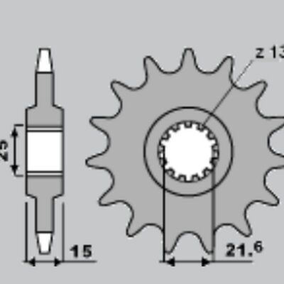 ZĘBATKA PRZEDNIA (A4254023140) 2082/14z. KAWASAKI ZX-6R '95-'97, TRIUMPH DAYTONA / SPEED FOUR 600 '03-'04, TT 600 '00-'03 - WYPRZEDAŻ - widok alternatywny