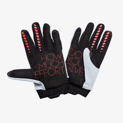 100 PROCENT RĘKAWICE CROSS/ENDURO/MTB GEOMATIC GLOVES GREY/RACER RED KOLOR SZARY/CZERWONY ROZMIAR L - widok alternatywny